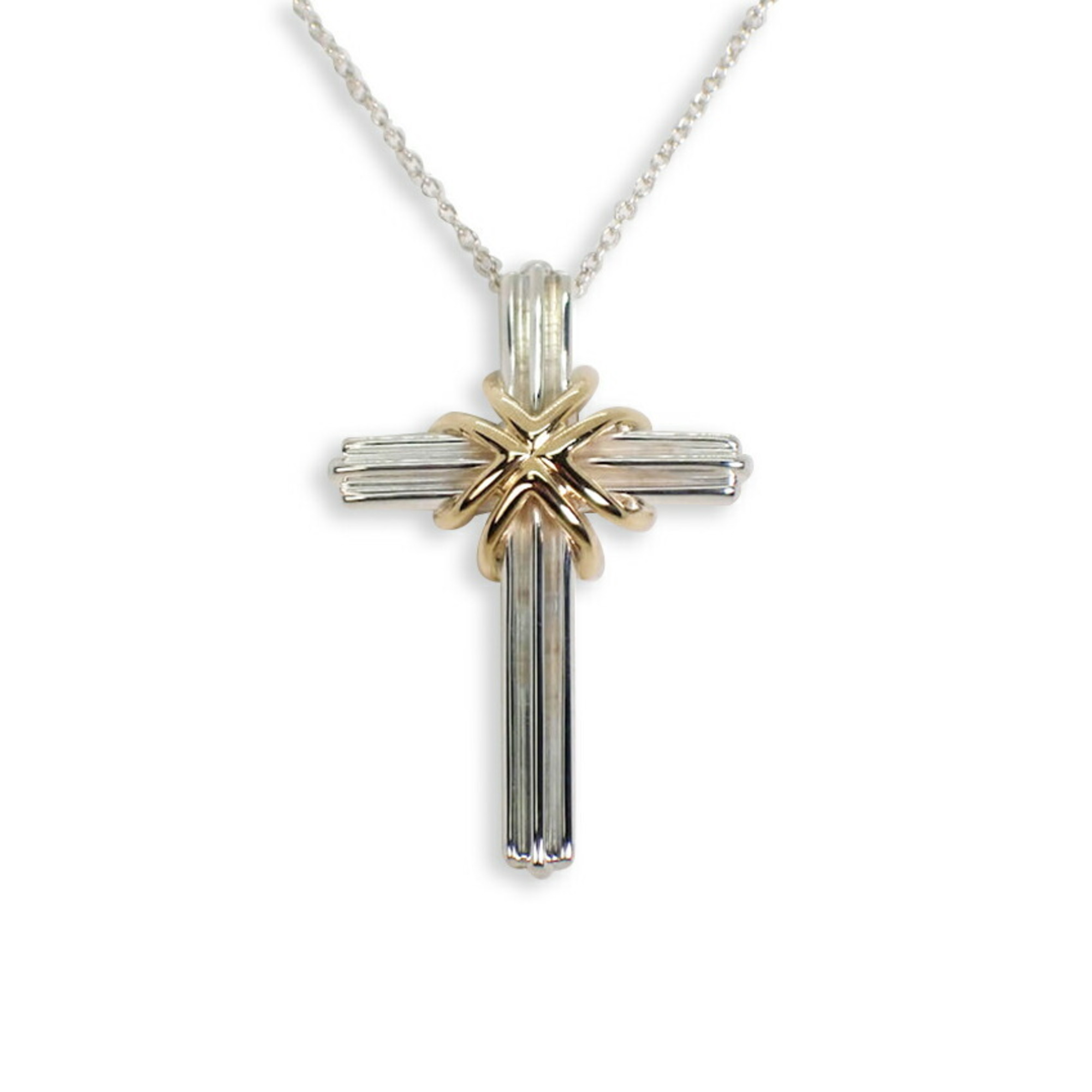 Tiffany Tiffany 925 750 Signature Cross Pendant Necklace